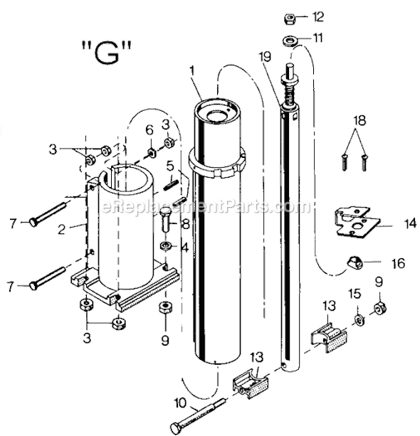 Page G Diagram and Parts List for 7770-10 Type 2 Black and Decker Chop Saw